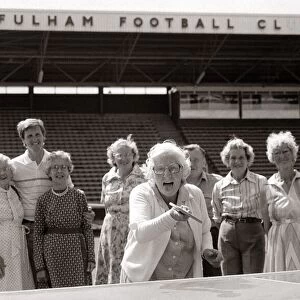 Old People at fulham football clubs ground. 23rd July 1985
