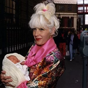 Paula Yates, wife of Bob Geldof, leaves hospital today with her new born baby daughter