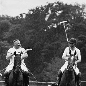 Prince Philip and Jimmy Edwards in action playing polo on the Dukes 40th birthday
