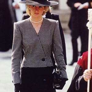 Princess Diana attends the Marchioness Memorial Service at Southwark Cathedral 18th
