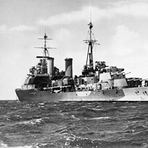 The Royal Navy Crown Colony Class cruiser HMS Mauritius during the Second World War