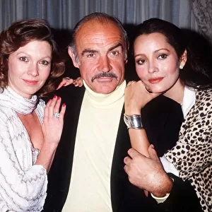 Sean Connery with Pamela Salem and Barbara Carrera December 1983