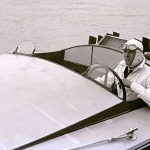 Sir Henry Segrave circa 1930 in his motor boat Miss England (On 29 March 1927