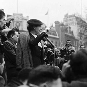 Suez Crisis 1956 Edith Summerskill speaking at an anti war demonstration in