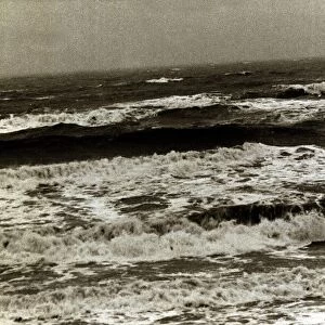 Waves coming in on the Sussex Coast of England - 1946 rough sea