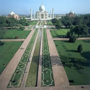 Bird's eye view of the Taj Mahal, Agra, state of Uttar Pradesh