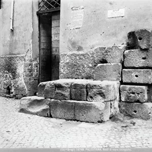 Remains of Cyclopean walls in a road had Palestrina