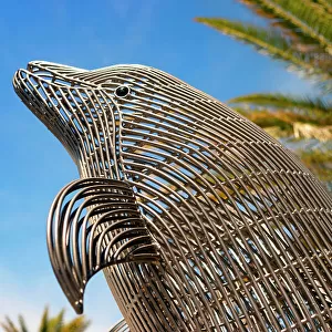Florida, Clearwater Beach, Pier 60 Park, Dolphin sculpture