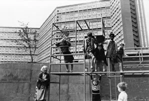 Children on a climbing frame, Sheffield