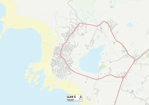 Post Office Lane Prints: Anglesey LL64 5 Map