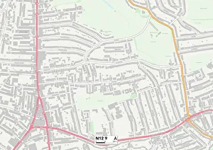 Hilton Avenue Prints: Barnet N12 9 Map