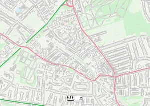 Beaumont Close Prints: Barnet N2 8 Map
