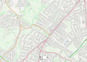 Lyndhurst Gardens Prints: Barnet N3 1 Map