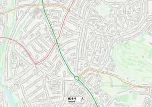 Hall Green Prints: Birmingham B28 9 Map