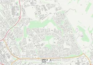 Herbert Street Prints: Bridgend CF31 2 Map