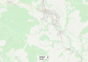 Alma Terrace Prints: Bridgend CF34 9 Map