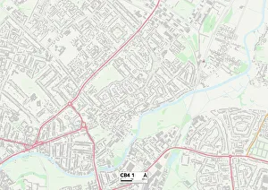 Trafalgar Street Prints: Cambridge CB4 1 Map