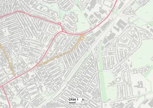 Ruby Street Prints: Cardiff CF24 1 Map