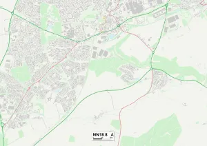 Rochester Road Prints: Corby NN18 8 Map