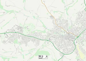 Trelawney Road Prints: Cornwall TR1 3 Map