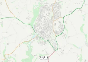 The Paddock Prints: Cornwall TR13 8 Map