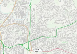 East Avenue Prints: Coventry CV2 4 Map