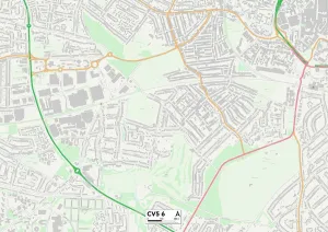 Rochester Road Prints: Coventry CV5 6 Map