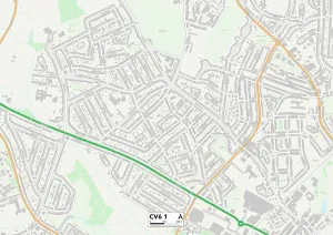 Clayton Road Prints: Coventry CV6 1 Map