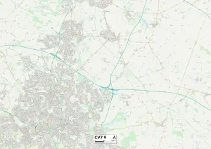 Trelawney Road Prints: Coventry CV7 9 Map