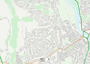 Merrivale Road Prints: Exeter EX4 1 Map