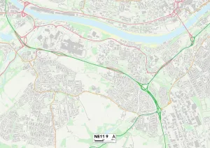 Deneside Prints: Gateshead NE11 9 Map