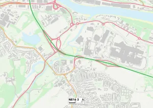 Beverley Drive Prints: Gateshead NE16 3 Map