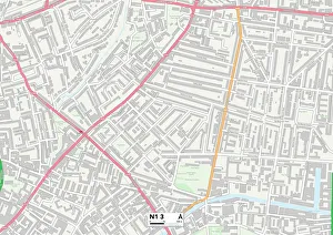 Oakley Road Prints: Hackney N1 3 Map