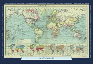 Historical World Events map 1945 UK version Historical World Events map 1945 UK version