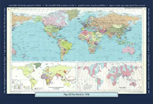 Historical World Map Prints: Historical World Events map 1978 US version
