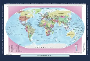 Historical World Map Prints: Historical World Events map 2001 US version