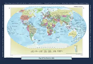 Historical World Map Prints: Historical World Events map 2002 US version