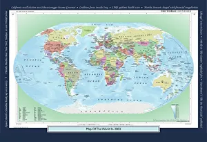 Historical World Map Prints: Historical World Events map 2003 US version