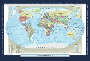 Historical World Map Prints: Historical World Events map 2006 US version