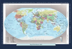 Historical World Map Prints: Historical World Events map 2010 US version