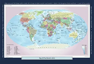 Historical World Map Prints: Historical World Events map 2012 US version