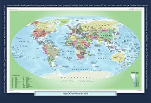 Historical World Map Prints: Historical World Events map 2013 US version