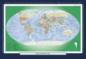 Historical World Map Prints: Historical World Events map 2017 US version