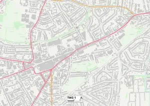 Kingsley Road Prints: Hounslow TW3 1 Map