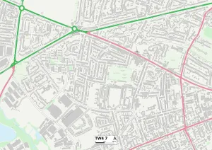 St Dunstans Road Prints: Hounslow TW4 7 Map