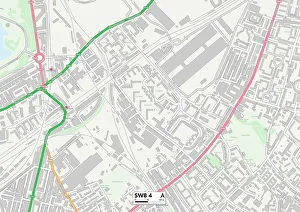 Bramley Crescent Prints: Lambeth SW8 4 Map