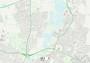 Hazel Close Prints: Leicester LE4 4 Map