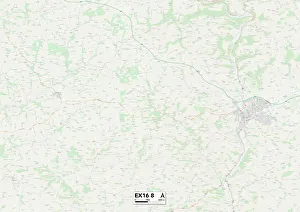 Coombe Lane Prints: Mid Devon EX16 8 Map