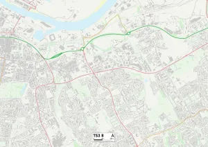 Parklands Close Prints: Middlesbrough TS3 8 Map