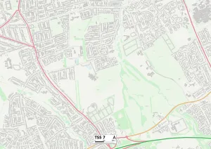Cowley Road Prints: Middlesbrough TS5 7 Map